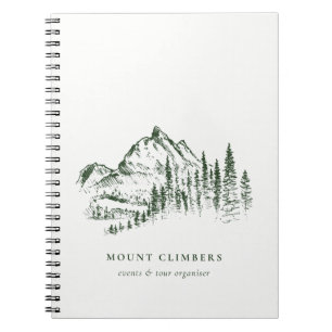 Grünes Pine Woods Mountain Sketch Klettern Camping Notizblock