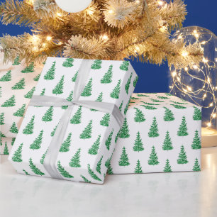 Grünes Pinienmuster Geschenkpapier