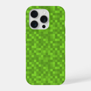 Grünes Pixelmuster Retro 8-Bit Gaming iPhone 15 Pro Hülle