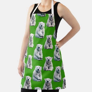 Grünes Polarbär-Musterdesign  Schürze