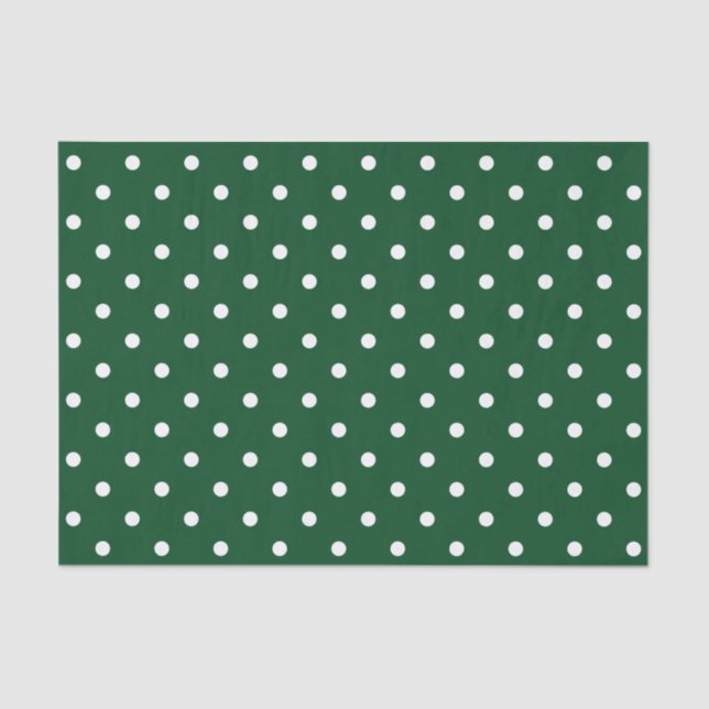 Grünes Polka Dots Tissue Paper Seidenpapier (Vorderseite)
