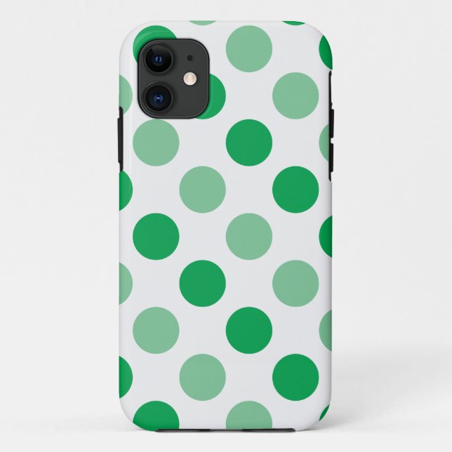 Grünes Polka-Punktmuster Case-Mate iPhone Hülle (Rückseite)