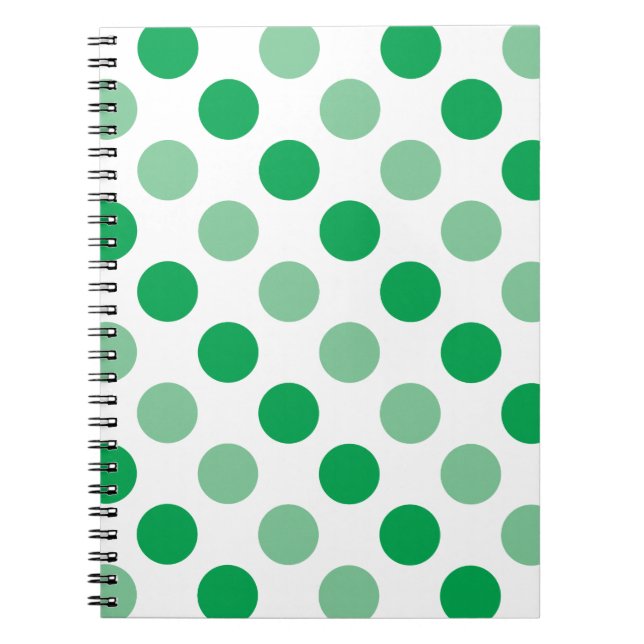 Grünes Polka-Punktmuster Notizblock (Vorderseite)