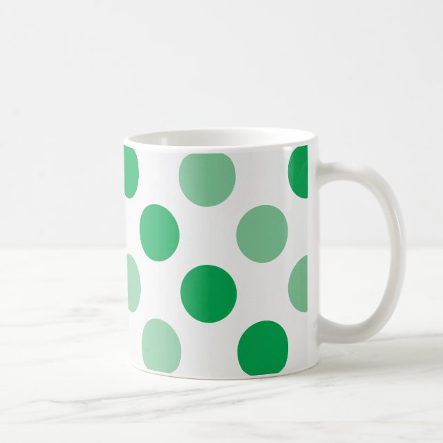 Grünes Polka-Punktmuster Tasse (Rechts)