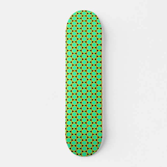 Grünes Polygonmuster Skateboard (Vorne)