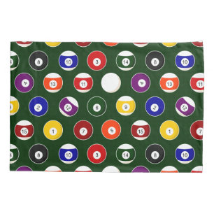 Grünes Pool-Ball-Billard-Muster Kissenbezug