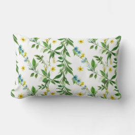 Grünes Preppy-Floral-Boho-Muster-Pilz Lendenkissen