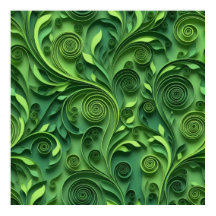 Grünes Quilling Digitalpapier-Muster