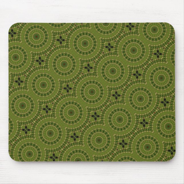 Grünes Rad Mandala / Grünes Krass Mandala Mousepad (Vorne)