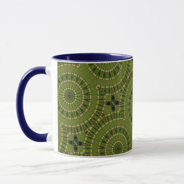 Grünes Rad Mandala / Grünes Krass Mandala Tasse (Links)