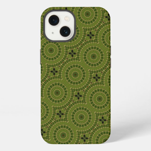 Grünes Rad Mandala iPhone Hülle (Rückseite)