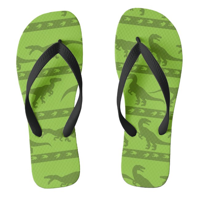 Grünes Raptor-Muster Flip Flops (Fußbett)