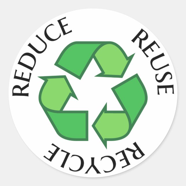 Grünes recycelndes Symbol, verringern Runder Aufkleber (Vorderseite)
