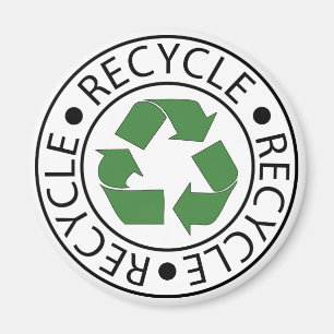 Grünes Recycling-Symbol, gehen Sie grün, Tag der E Magnet