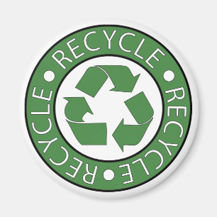 Grünes Recycling-Symbol, gehen Sie grün, Tag der E Magnet