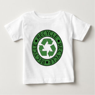 Grünes Recycling-Symbol, gehen Sie grün voran, Tag Baby T-shirt