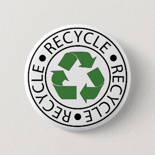Grünes Recycling-Symbol, gehen Sie grün voran, Tag Button
