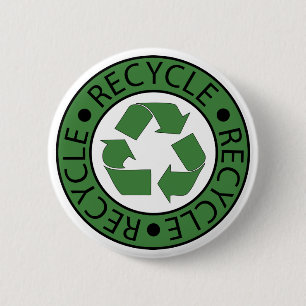 Grünes Recycling-Symbol Go Green Earth Day Öko Button