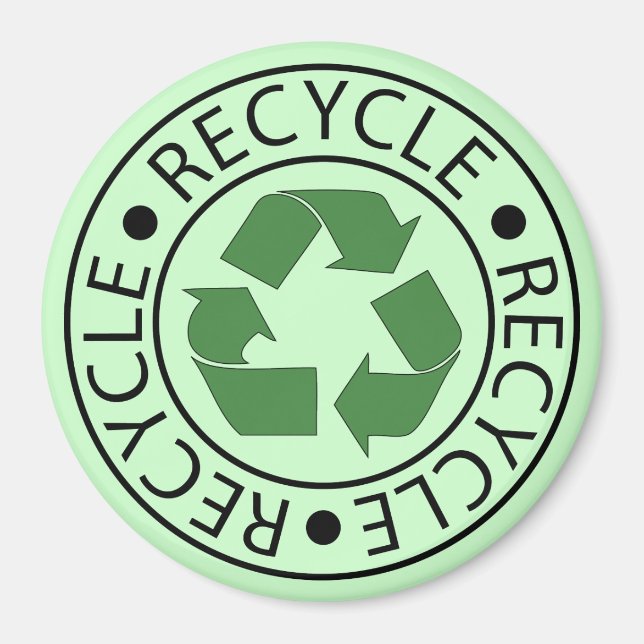 Grünes Recycling-Symbol Go Green Earth Day Öko Magnet (Vorne)