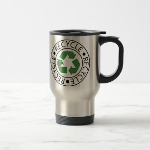 Grünes Recycling-Symbol Go Green Earth Day Öko Reisebecher
