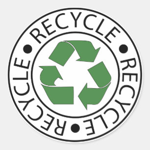 Grünes Recycling-Symbol Go Green Earth Day Öko Runder Aufkleber