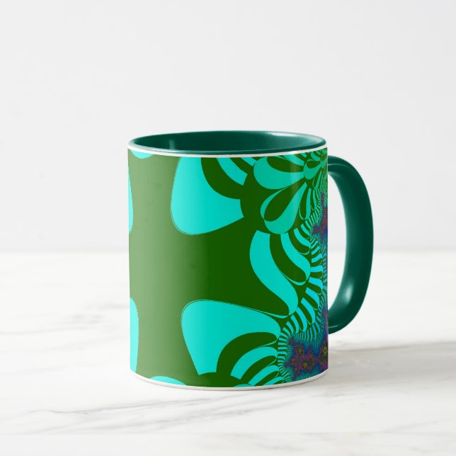 Grünes Regenbogenkreuz Tasse (VorderseiteRechts)