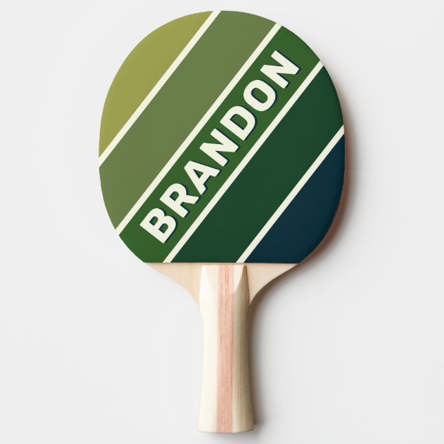 Grünes Retro fünf fett gestrichen mit Name Tischtennis Schläger (Vorderseite)