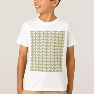 Grünes Retro Vintage Y2K Blattmuster T-Shirt