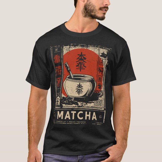 Grünes Ritual: Matcha-Konstruktion T-Shirt (Vorderseite)