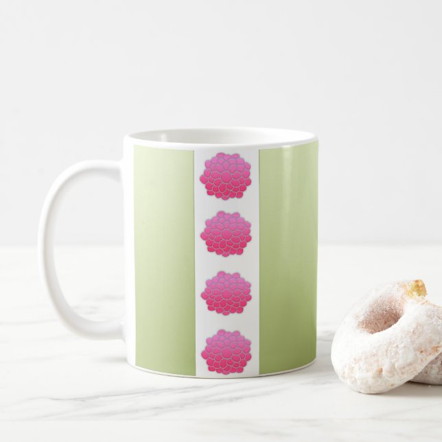 grünes Rosa Kaffeetasse (Mit Donut)