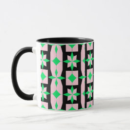Grünes, rosa und schwarzes geometrisches Design Tasse
