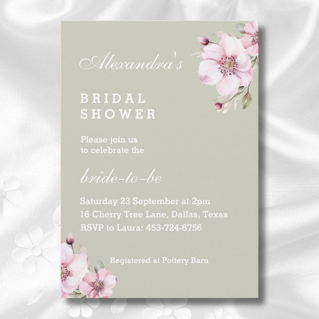 Grünes, rosafarbenes Brautparty Einladung (Von Creator hochgeladen)