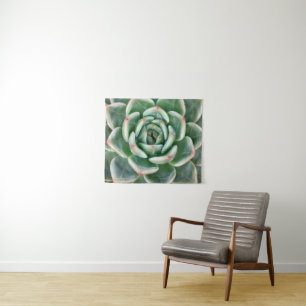 Grünes Rot gespitzter Succulent Wandteppich