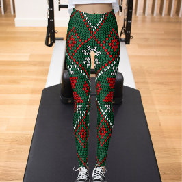 Grünes rotes Muster Ultraweiche Weihnachtsgeschenk Leggings