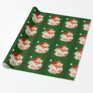 Grünes rotes WeihnachtsmannHo Ho Ho Packpapier