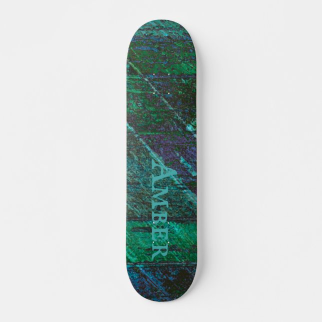 Grünes rustikales Holz Personalisiert Skateboard (Vorne)