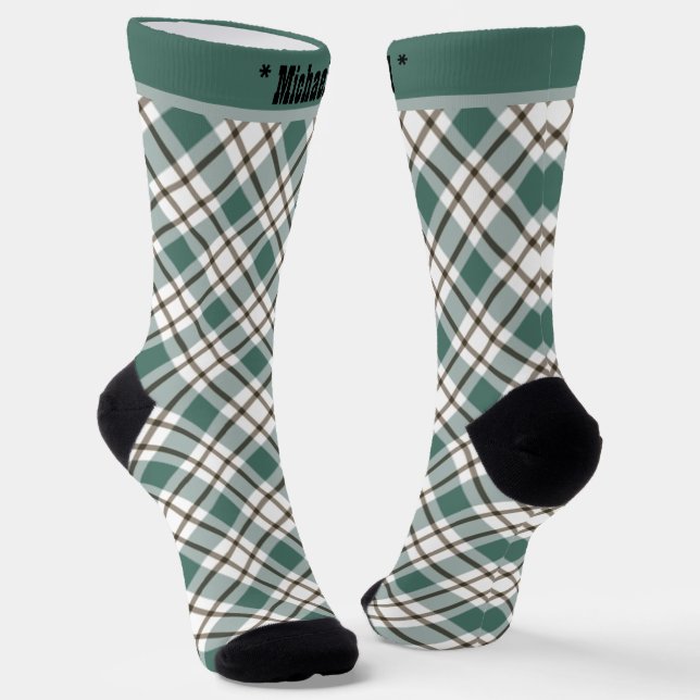 grünes Schachbrettmuster Socken (Gewinkelt)