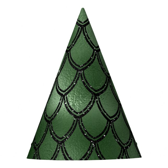 Grünes Schlangenmuster Partyhütchen (Vorderseite)
