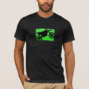 Grünes Schmutz-Fahrrad-Silhouette-T-Shirt T-Shirt