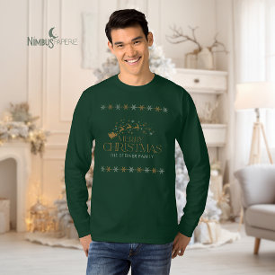 Grünes Schneeflocken-Weihnachts-Shirt für Männer T-Shirt