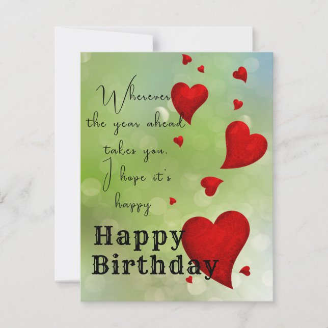 Grünes Schreiben Karte (Vorderseite)