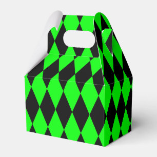 Grünes Schwarz Harlekin Diamanten Dame Design Geschenkschachtel