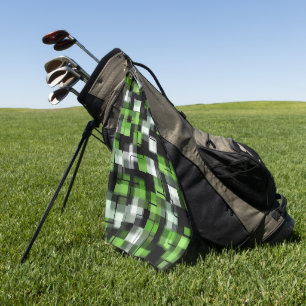Grünes Schwarz-weißes Trendmuster Golfhandtuch