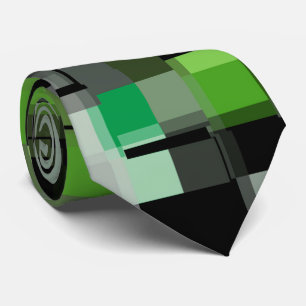 Grünes Schwarz-weißes Trendmuster Krawatte