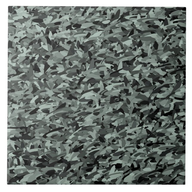 Grünes schwarzes abstraktes Muster Fliese (Vorderseite)