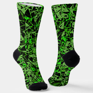 Grünes Schwarzes Dreiecksmuster Socken