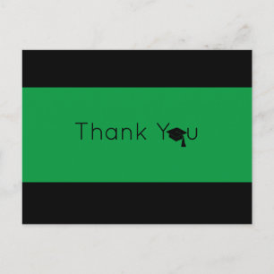 Grünes Schwarzes Fettdruck Abschluss Danke Postkarte