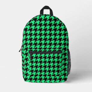 Grünes schwarzes Houndstooth-Karo Bedruckter Rucksack