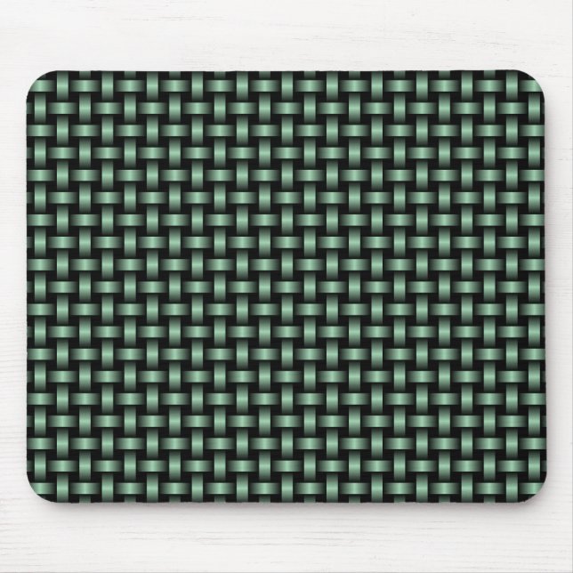 Grünes schwarzes Webmuster Mousepad (Vorne)