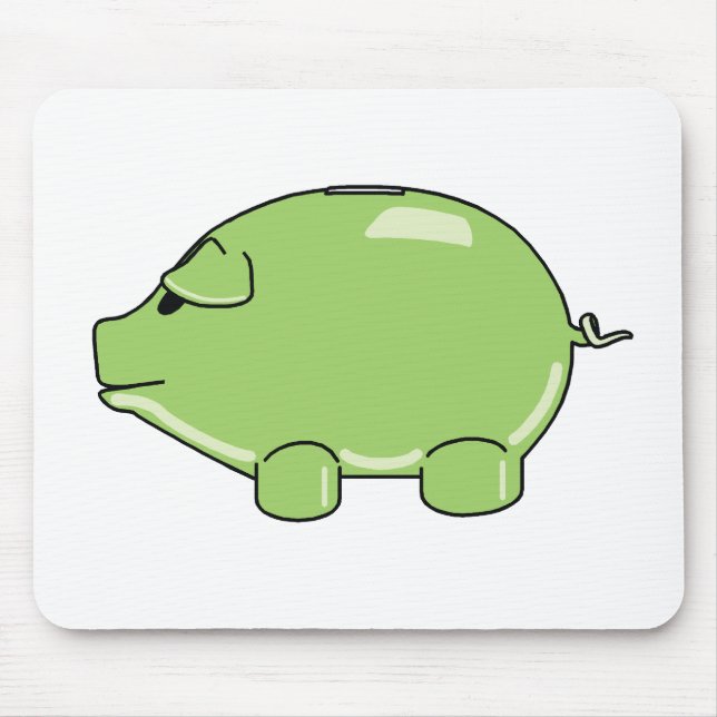 Grünes Schwein Mousepad (Vorne)